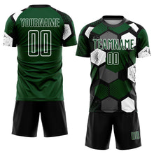 Load image into Gallery viewer, Custom Green Black-White Sublimation Soccer Uniform Jersey
