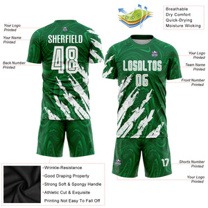 Custom Kelly Green White Sublimation Soccer Uniform Jersey