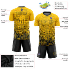 Load image into Gallery viewer, Custom Yellow Black Sublimation Soccer Uniform Jersey
