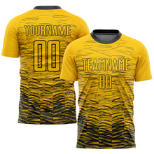 Load image into Gallery viewer, Custom Yellow Black Sublimation Soccer Uniform Jersey

