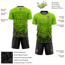 Load image into Gallery viewer, Custom Neon Green Black Sublimation Soccer Uniform Jersey
