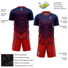 Load image into Gallery viewer, Custom Navy Red Sublimation Soccer Uniform Jersey
