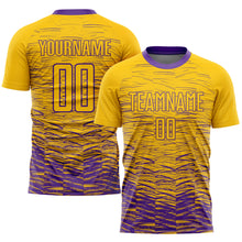 Load image into Gallery viewer, Custom Yellow Purple Sublimation Soccer Uniform Jersey
