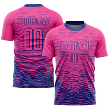 Load image into Gallery viewer, Custom Pink Royal Sublimation Soccer Uniform Jersey
