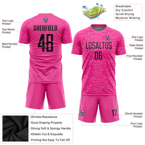 Custom Pink Black Sublimation Soccer Uniform Jersey