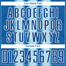 Load image into Gallery viewer, Custom Blue Light Blue-White Ethnic Stripes Sublimation Soccer Uniform Jersey
