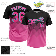 Load image into Gallery viewer, Custom Black Pink-Light Blue 3D Pattern Two-Button Unisex Softball Jersey
