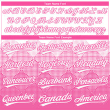 Load image into Gallery viewer, Custom Pink White 3D Pattern Gradient Square Shapes Two-Button Unisex Softball Jersey
