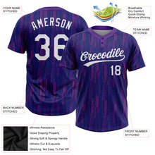 Load image into Gallery viewer, Custom Purple White 3D Pattern Two-Button Unisex Softball Jersey
