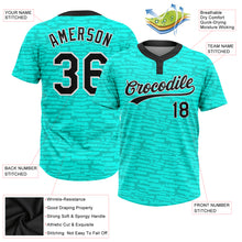 Load image into Gallery viewer, Custom Teal Black-White 3D Pattern Two-Button Unisex Softball Jersey

