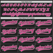 Load image into Gallery viewer, Custom Black Pink-White Two-Button Unisex Softball Jersey
