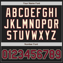 Load image into Gallery viewer, Custom Black Crimson-Cream Two-Button Unisex Softball Jersey
