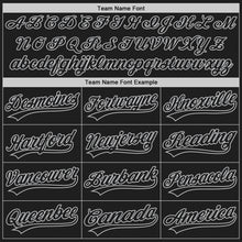 Load image into Gallery viewer, Custom Black Black-Gray Two-Button Unisex Softball Jersey
