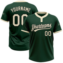 Load image into Gallery viewer, Custom Green Cream-Black Two-Button Unisex Softball Jersey
