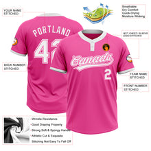 Load image into Gallery viewer, Custom Pink White Two-Button Unisex Softball Jersey
