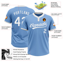 Load image into Gallery viewer, Custom Light Blue White Two-Button Unisex Softball Jersey
