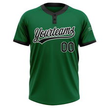 Load image into Gallery viewer, Custom Kelly Green Black-White Two-Button Unisex Softball Jersey
