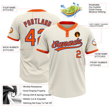 Load image into Gallery viewer, Custom Cream Orange-Royal Two-Button Unisex Softball Jersey
