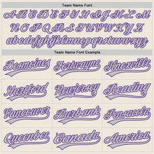 Load image into Gallery viewer, Custom Cream Gray-Purple Two-Button Unisex Softball Jersey
