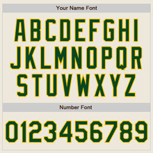 Load image into Gallery viewer, Custom Cream Green-Gold Two-Button Unisex Softball Jersey

