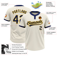 Load image into Gallery viewer, Custom Cream Navy-Gold Two-Button Unisex Softball Jersey
