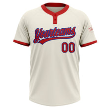 Load image into Gallery viewer, Custom Cream Red-Royal Two-Button Unisex Softball Jersey
