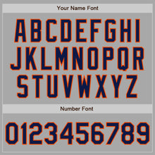 Load image into Gallery viewer, Custom Gray Navy-Orange Two-Button Unisex Softball Jersey
