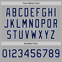 Load image into Gallery viewer, Custom Gray Navy-White Two-Button Unisex Softball Jersey
