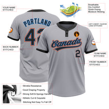 Load image into Gallery viewer, Custom Gray Black Powder Blue-Orange Two-Button Unisex Softball Jersey
