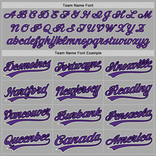 Load image into Gallery viewer, Custom Gray Purple-Black Two-Button Unisex Softball Jersey
