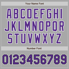 Load image into Gallery viewer, Custom Gray Purple-Black Two-Button Unisex Softball Jersey
