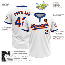 Load image into Gallery viewer, Custom White Royal-Orange Two-Button Unisex Softball Jersey
