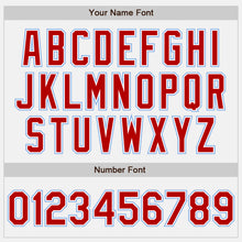 Load image into Gallery viewer, Custom White Red-Light Blue Two-Button Unisex Softball Jersey
