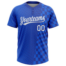 Load image into Gallery viewer, Custom Royal White-Navy 3D Pattern Two-Button Unisex Softball Jersey
