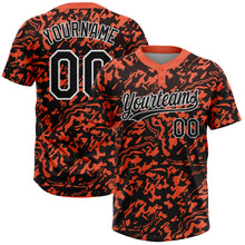Load image into Gallery viewer, Custom Orange Black-White 3D Pattern Two-Button Unisex Softball Jersey
