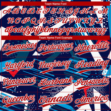 Load image into Gallery viewer, Custom Navy Red-White 3D Pattern Two-Button Unisex Softball Jersey
