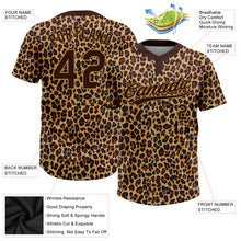 Load image into Gallery viewer, Custom Brown Brown-Old Gold 3D Pattern Design Leopard Two-Button Unisex Softball Jersey
