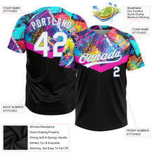 Load image into Gallery viewer, Custom Black White-Light Blue 3D Pattern Two-Button Unisex Softball Jersey
