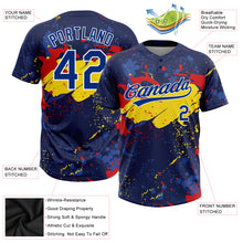 Load image into Gallery viewer, Custom Figure Royal Gold-Red 3D Pattern Two-Button Unisex Softball Jersey

