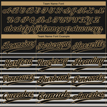 Load image into Gallery viewer, Custom Black Black-Old Gold 3D Pattern Two-Button Unisex Softball Jersey
