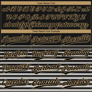 Custom Black Black-Old Gold 3D Pattern Two-Button Unisex Softball Jersey