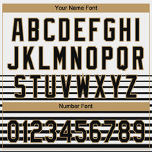 Load image into Gallery viewer, Custom White Black-Old Gold 3D Pattern Two-Button Unisex Softball Jersey
