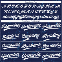 Load image into Gallery viewer, Custom Navy White 3D Pattern Two-Button Unisex Softball Jersey
