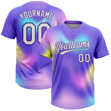 Load image into Gallery viewer, Custom Purple White-Pink 3D Pattern Two-Button Unisex Softball Jersey
