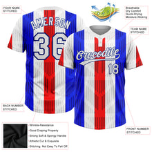 Load image into Gallery viewer, Custom Red White-Royal 3D Pattern Two-Button Unisex Softball Jersey
