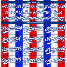 Load image into Gallery viewer, Custom Red White-Royal 3D Pattern Two-Button Unisex Softball Jersey

