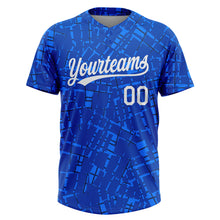 Load image into Gallery viewer, Custom Royal White 3D Pattern Two-Button Unisex Softball Jersey
