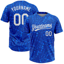 Load image into Gallery viewer, Custom Royal White 3D Pattern Two-Button Unisex Softball Jersey
