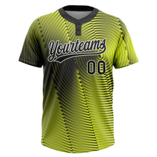 Load image into Gallery viewer, Custom Gold Black-White 3D Pattern Two-Button Unisex Softball Jersey
