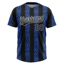 Load image into Gallery viewer, Custom Royal Black-White 3D Pattern Two-Button Unisex Softball Jersey
